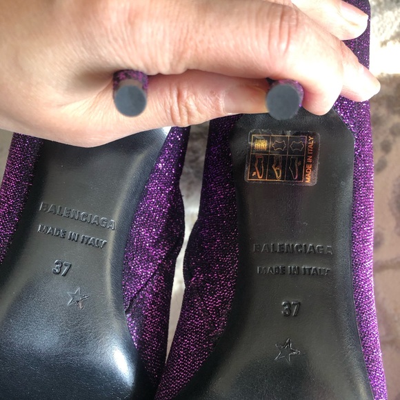 Authentic Balenciaga Perfect Holiday Purple Sparkly Boots - Picture 9 of 12